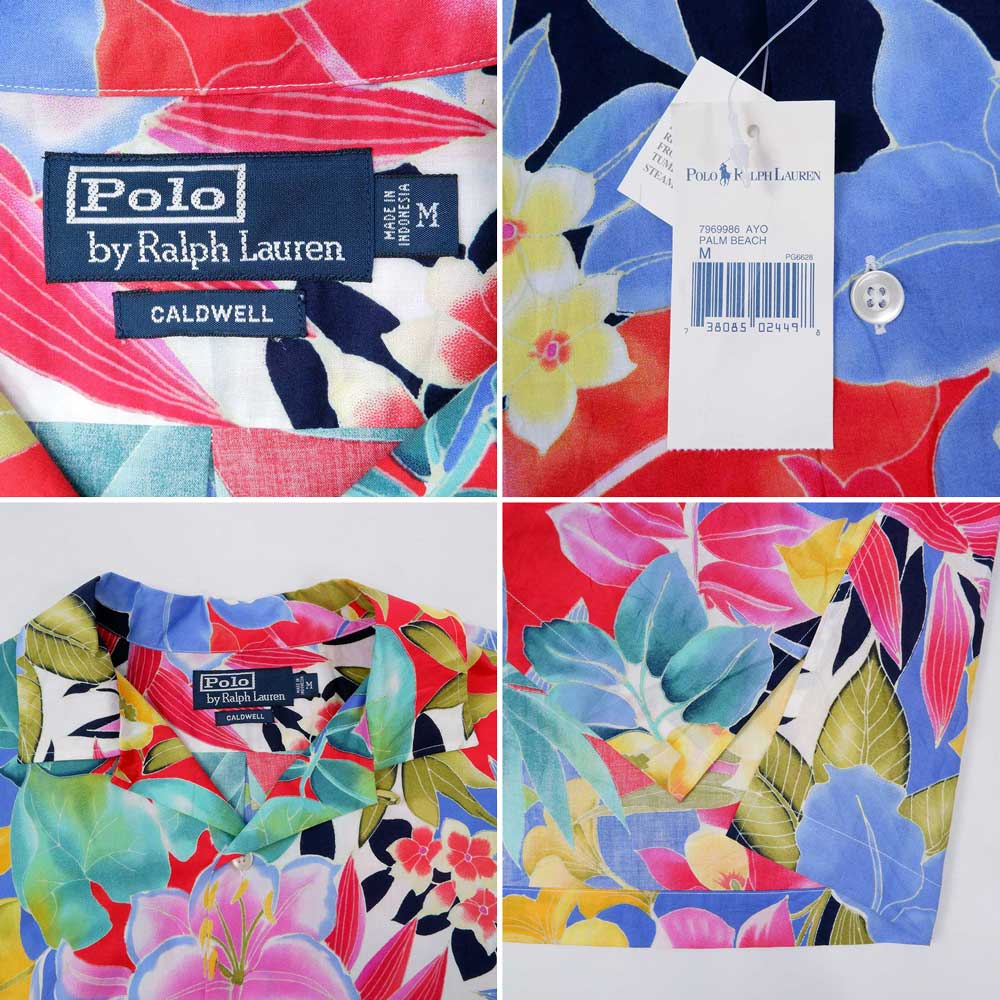 90's Polo Ralph Lauren 総柄 オープンカラーシャツ 