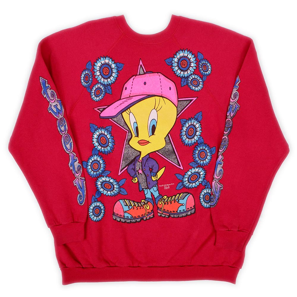 90's Looney Tunes キャラクタースウェット "MADE IN USA / 袖プリント"mtp04092601253626
