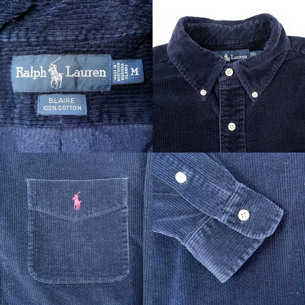 90's Polo Ralph Lauren 太畝コーデュロイ ボタンダウンシャツ