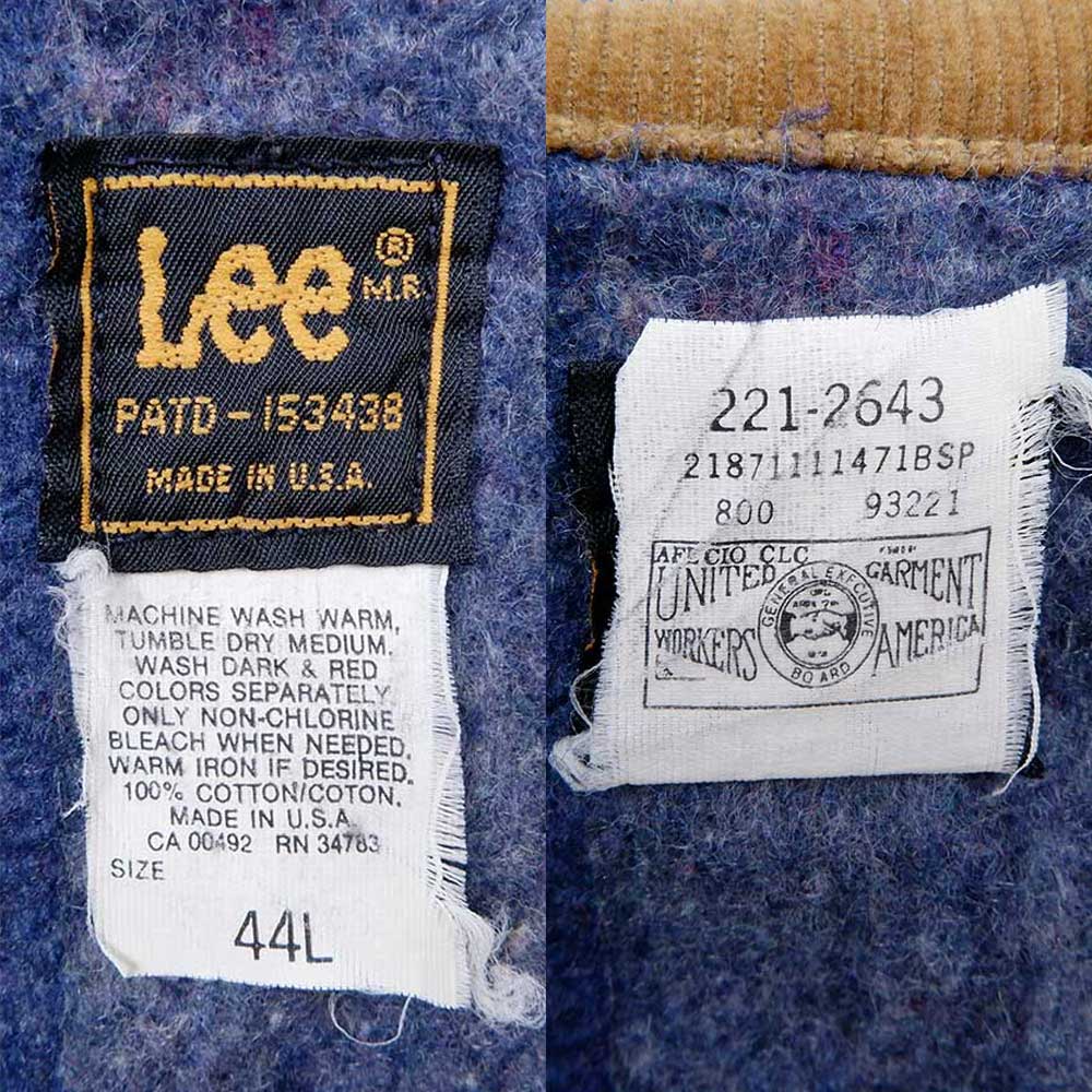 80's Lee 221-2643 ブランケット付き デニムジャケット 