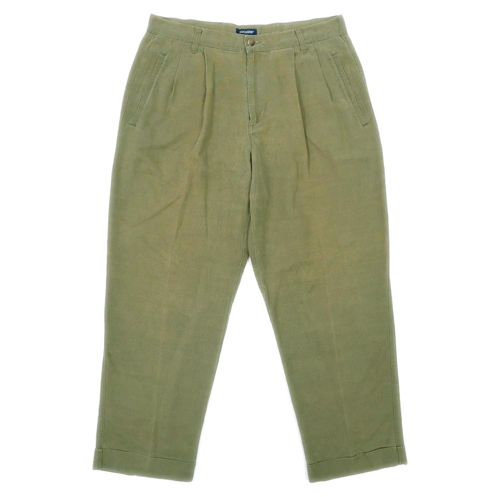 90's DOCKERS 2タック リネントラウザー “OLIVE”mbm01071801502331｜VINTAGE / ヴィンテージ