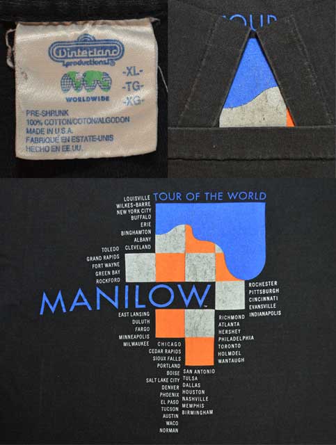 90's Barry Manilow ツアーTシャツ “MADE IN USA”mtp01961301502133 