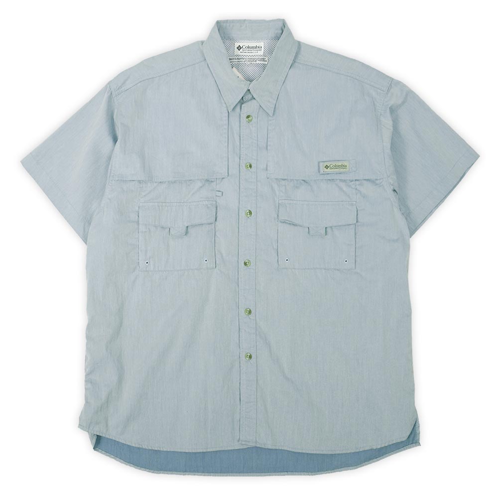 美品 Colombia コロンビア フィッシングシャツ PFG ブルー  L