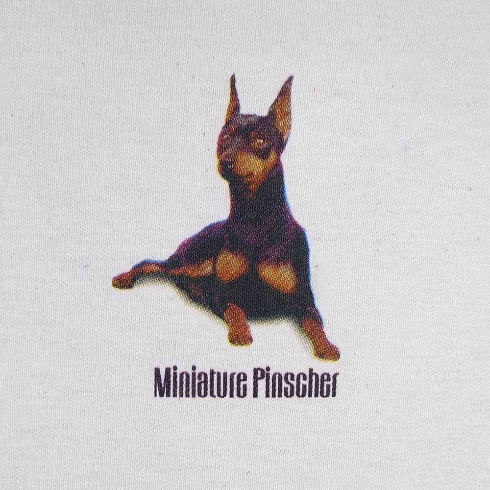 90-00's ドッグプリントTシャツ “Miniature Pinscher ...
