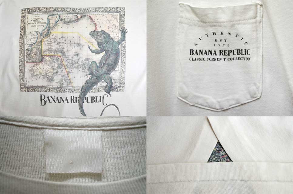 80's Banana Republic ポケットTシャツmtp01973003002335｜VINTAGE / ヴィンテージ-T-SHIRT /  Tシャツ｜usedvintage box Hi-smile