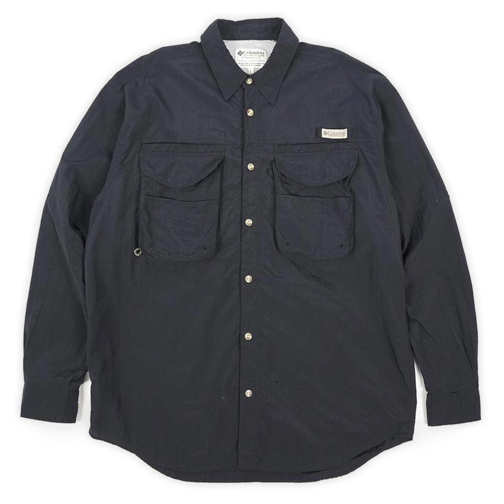 90's Columbia PFG ナイロンフィッシングシャツ “BLACK”