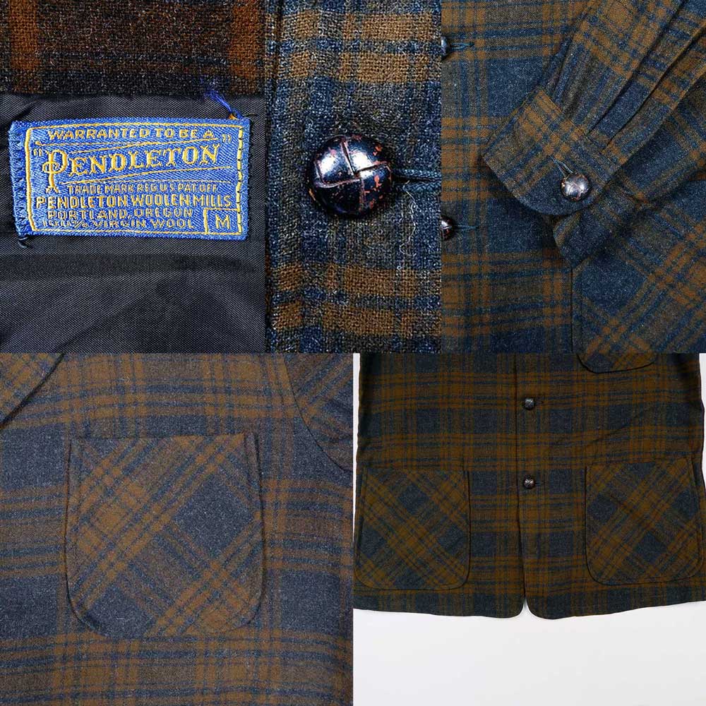 60's PENDLETON ウールテーラードジャケット “BLACK × BROWN