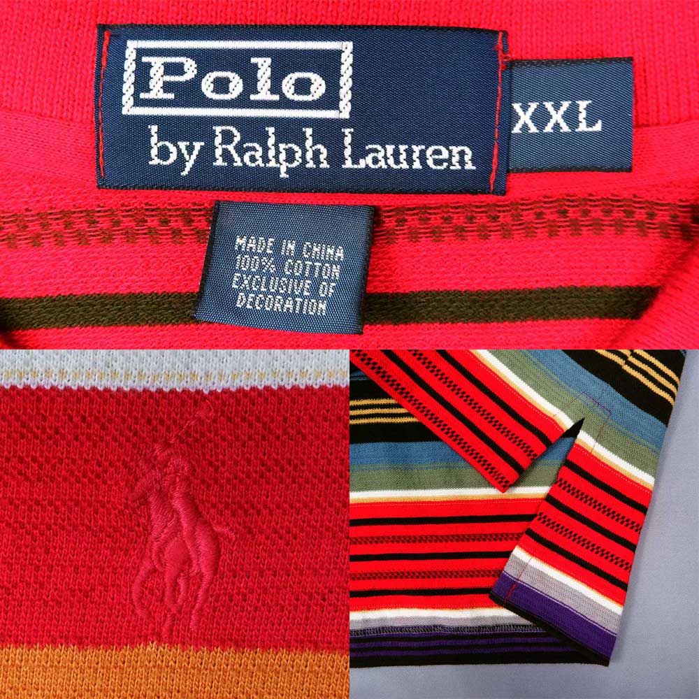 90's Polo Ralph Lauren ネイティブボーダー柄 ポロシャツ