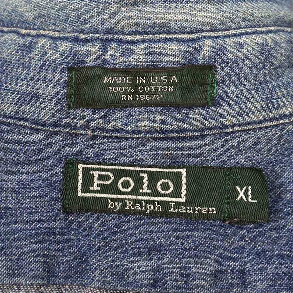 80's Polo Ralph Lauren デニムボタンダウンシャツ 