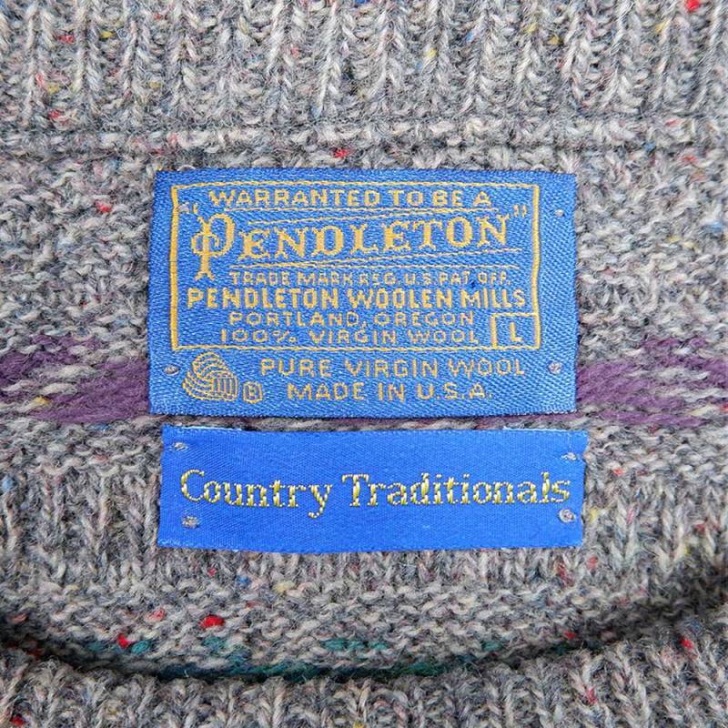 70's Pendleton ノルディック柄 ウールニット 