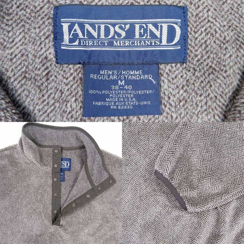 90's LANDS' END スナップT型 フリースジャケット 