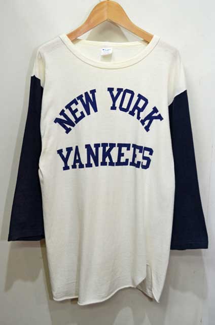 80's Champion ベースボールTシャツ “MADE IN USA / NEW YORK YANKEES ...