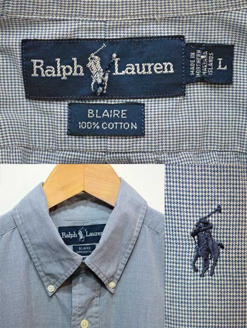 90's POLO Ralph Lauren S/S ボタンダウンシャツ “ピンチェック柄 