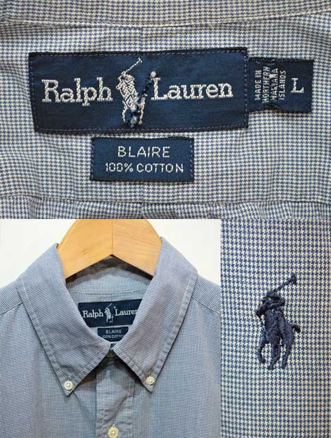 90's POLO Ralph Lauren S/S ボタンダウンシャツ “ピンチェック