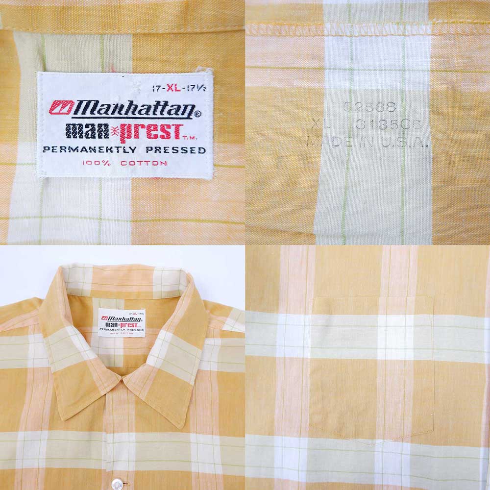 70's Manhattan S/S コットンオープンカラーシャツ 
