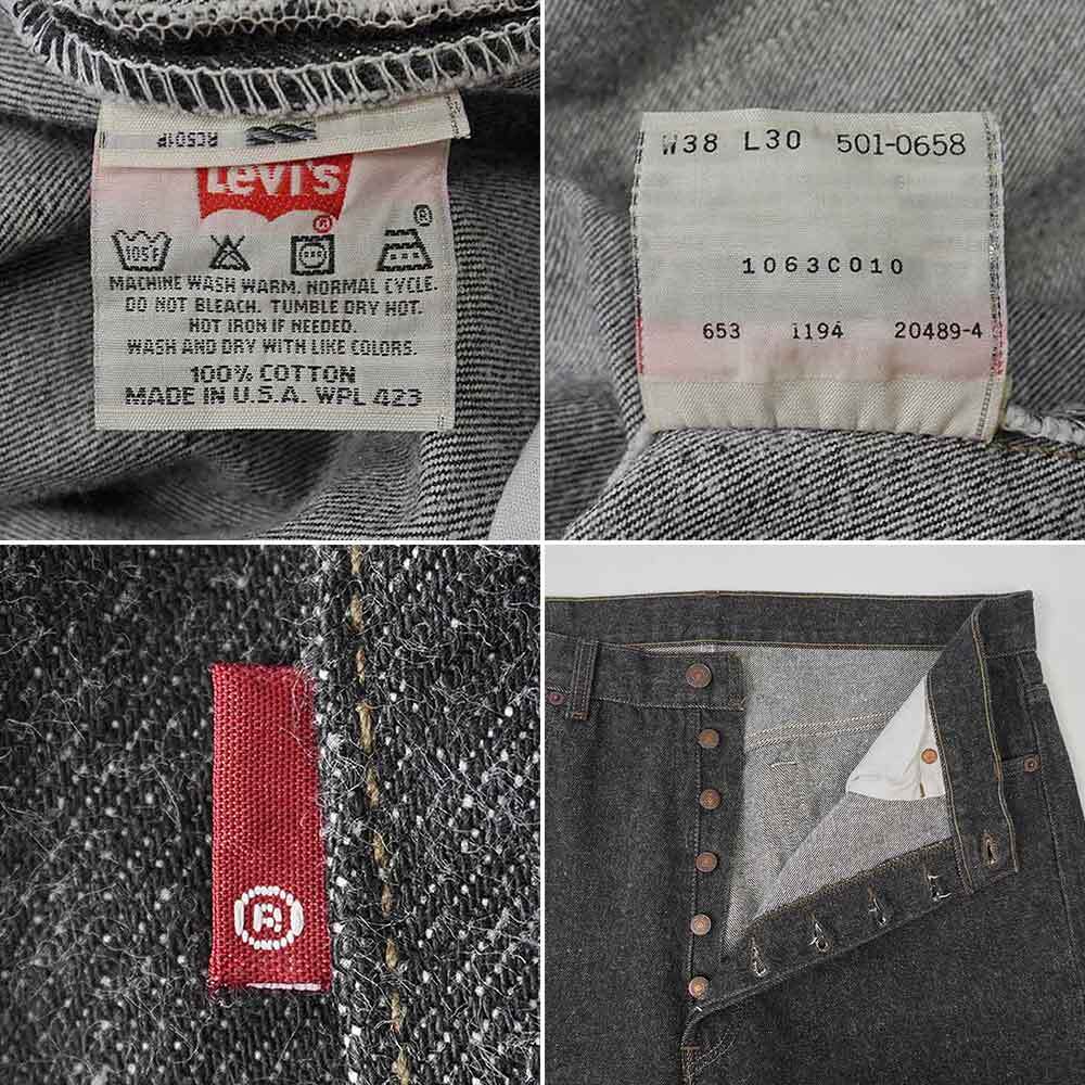 90's Levi's 501 先染め ブラックデニムパンツ “W38 L30 / MADE IN USA ...