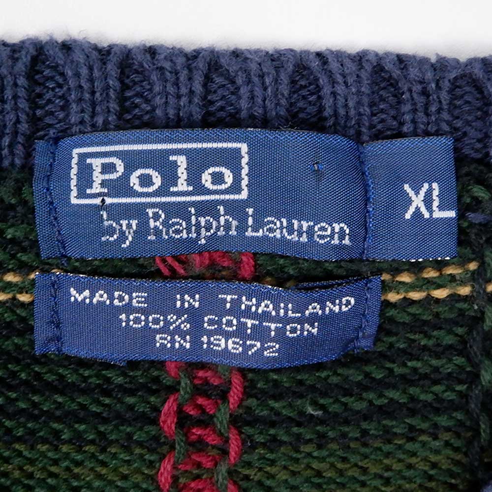 90's Polo Ralph Lauren チェック柄 コットンニットmtp071a0401757147