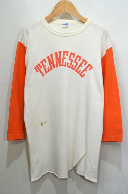 70's Champion ベースボールTシャツ “染込みプリント”