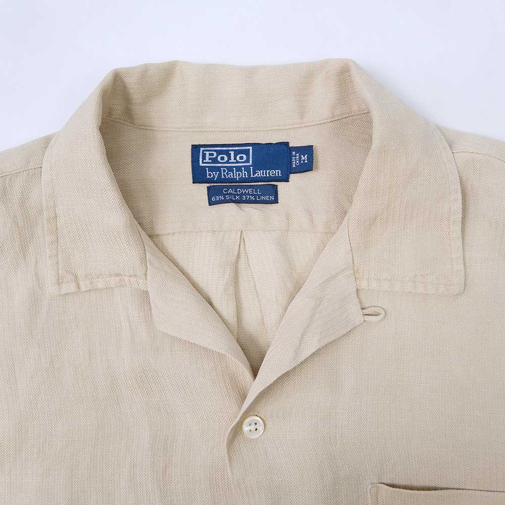 90's Polo Ralph Lauren ヘリンボーン オープンカラーシャツ 