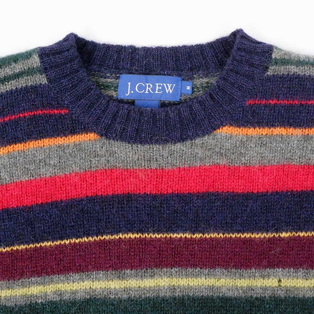 ジェイクルー J.Crew Vネック ボーダー柄 ウールニットセーター メンズL /eaa296865