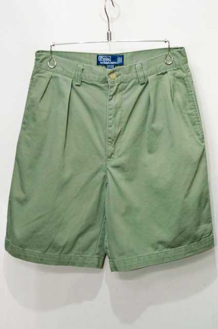 90's POLO Ralph Lauren 2タック チノショーツ “TYLER SHORT / OLIVE