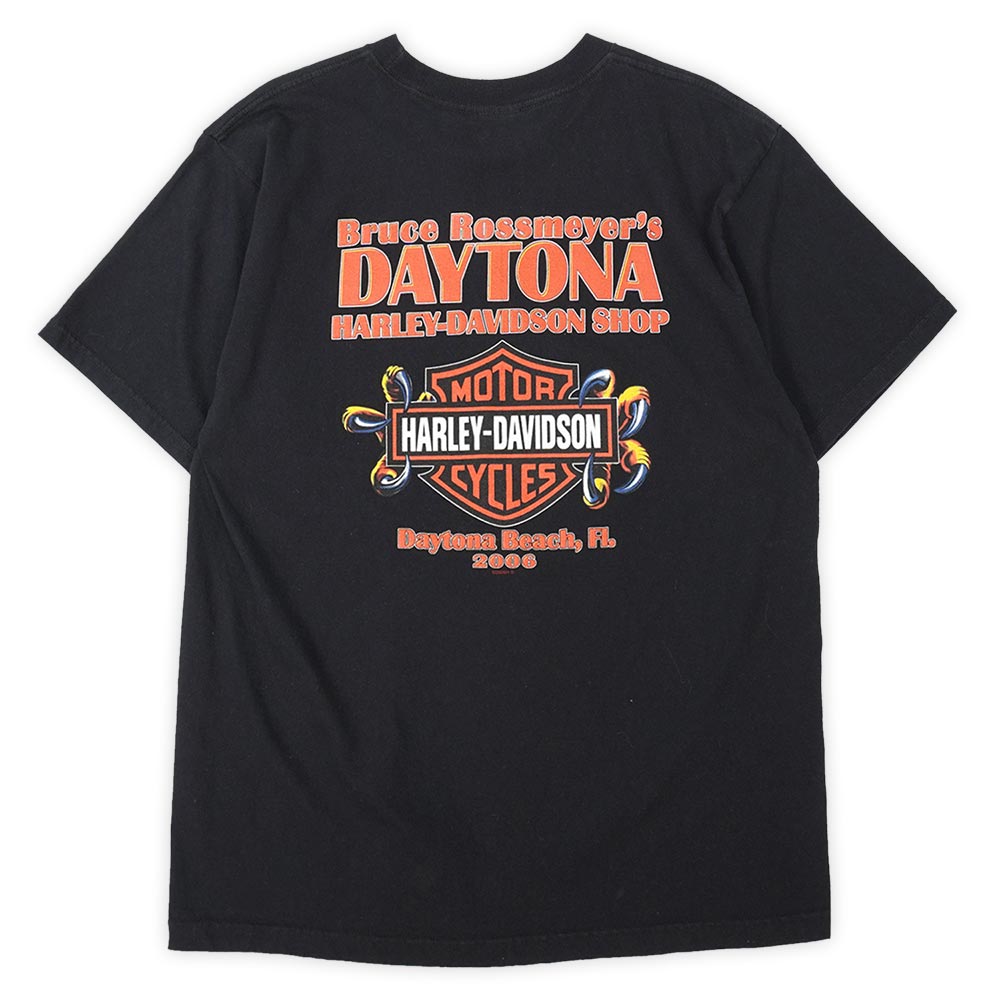 安いそれに目立つ 00's HARLEY  両面プリントTシャツ DAVIDSON トップス