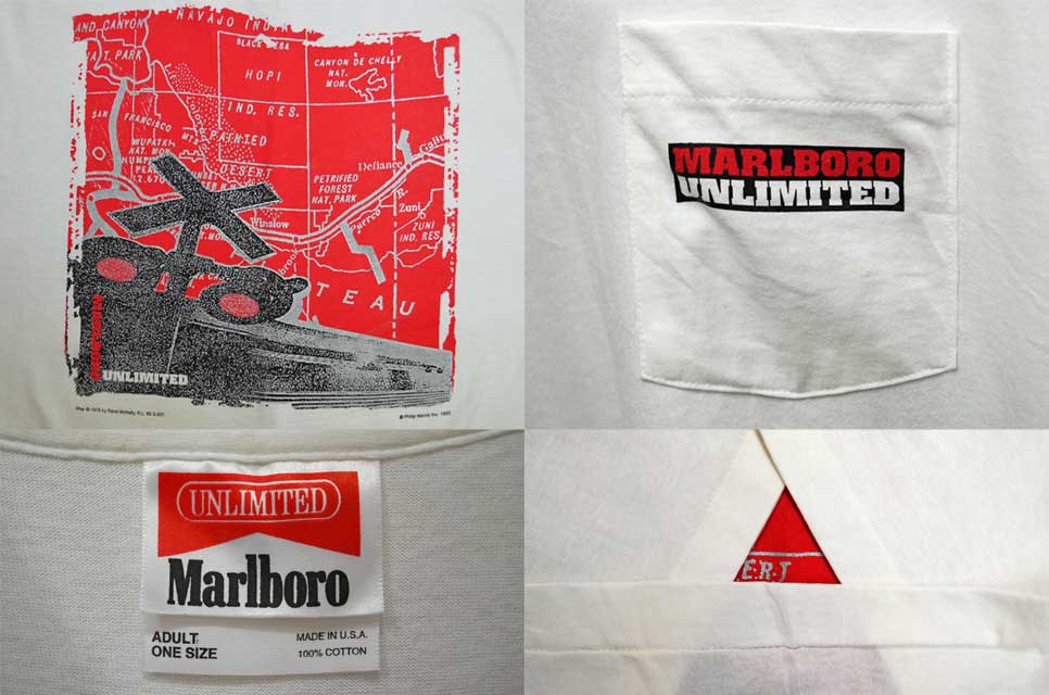 90's Marlboro UNLIMITED ポケットTシャツ “DEADSTOCK”mtp01962602501552｜DEAD