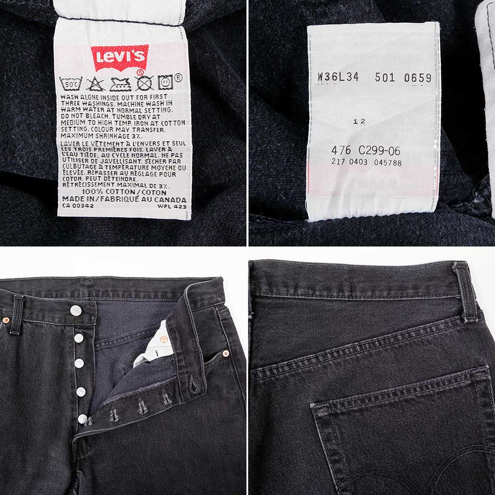 Early 00's Levi's 501 ブラックデニムパンツ 