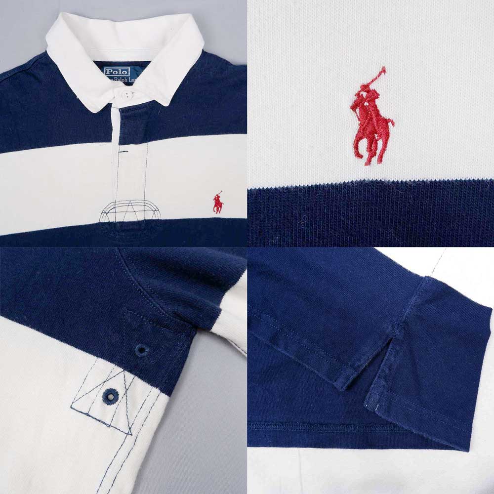 90's Polo Ralph Lauren ワイドボーダー柄 ラガーシャツ