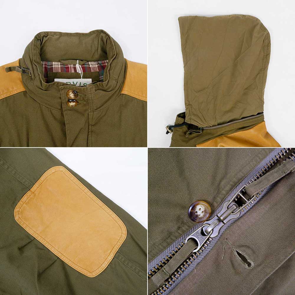 90-00's ORVIS レザー切り替え フィールドジャケットmot01211803007959 ...