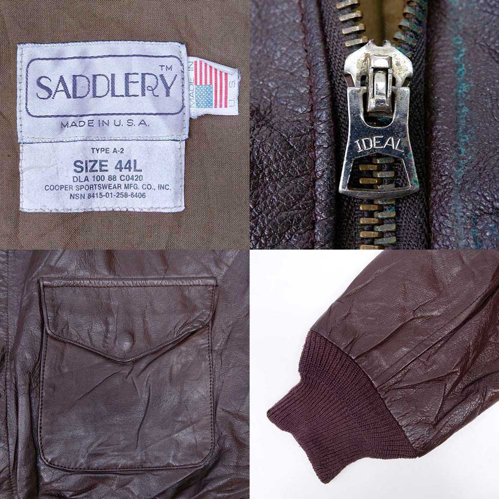 80's SADDLERY A-2 type レザージャケット “MADE IN USA 