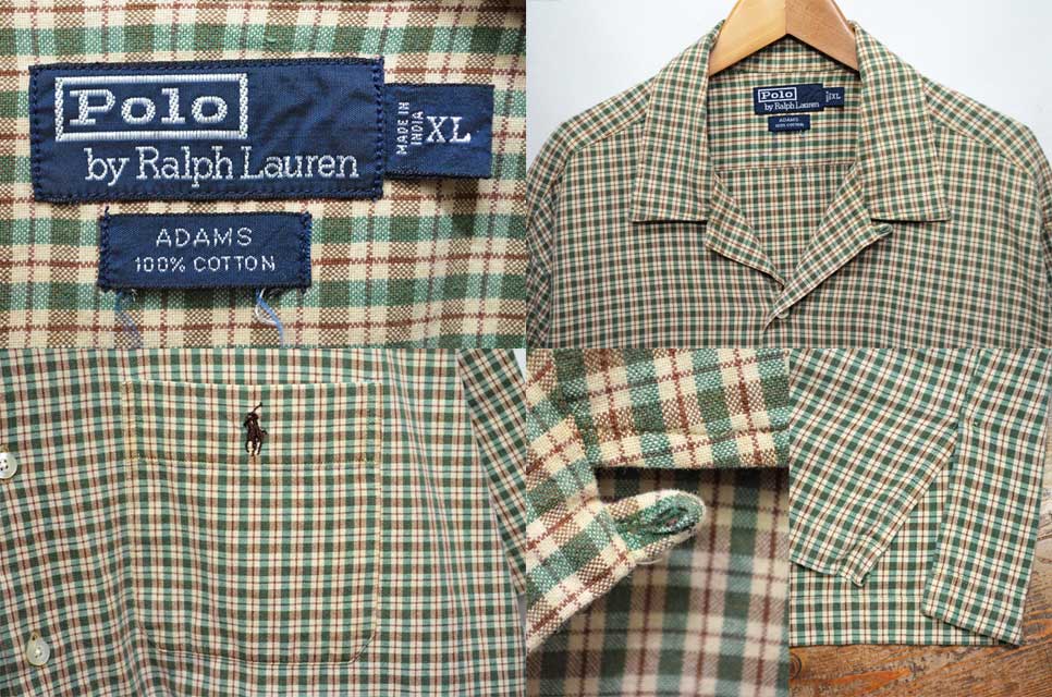90's POLO Ralph Lauren オープンカラーシャツ “ADAMS 