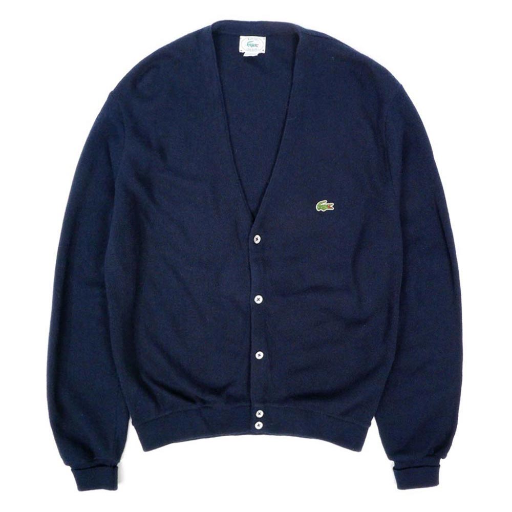 80's IZOD LACOSTE アクリルカーディガン “NAVY / MADE IN USA”