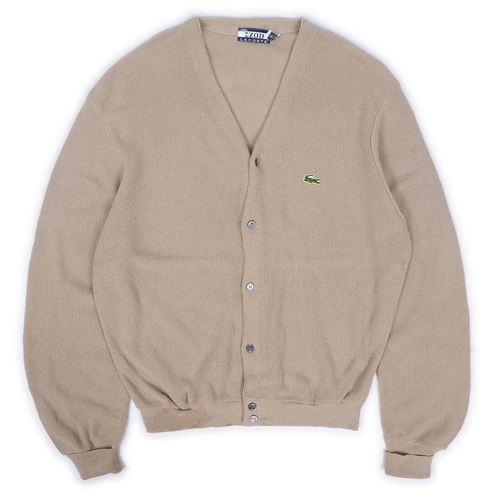 80's IZOD LACOSTE アクリルカーディガン “MADE IN USA / SAND BEIGE