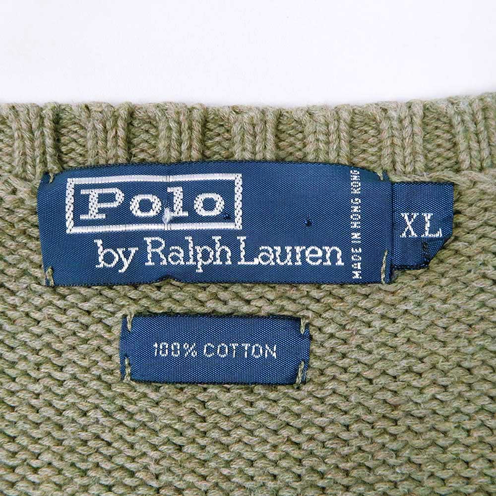 's Polo Ralph Lauren Vネック コットンニットベスト "OLIVE