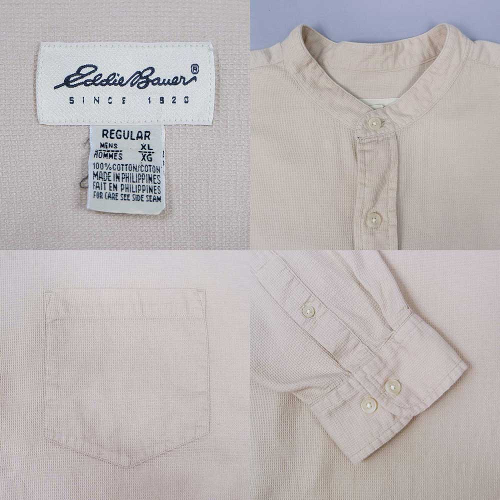 90's Eddie Bauer L/S バンドカラーシャツmtp03990201502265