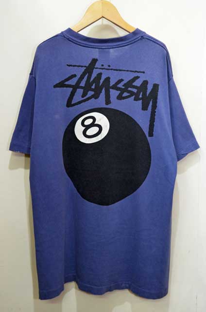 80's stussy print pocket T-sh 黒タグ激レアプリント