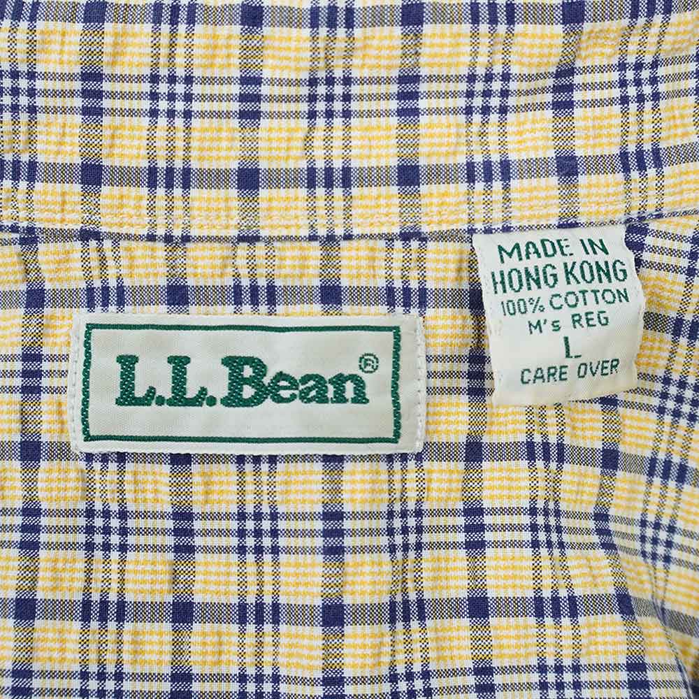 90's L.L.Bean S/S シアサッカー ボタンダウンシャツmtp03272101509668