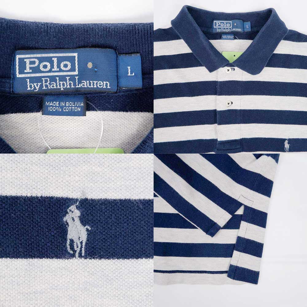 90's Polo Ralph Lauren ボーダー柄 ポロシャツ