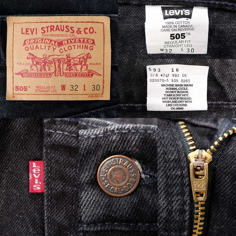 90's Levi's 505 ブラックデニムパンツ “MADE IN CANADA / W32  L30”mbm01131702004874｜VINTAGE / ヴィンテージ-PANTS / パンツ｜used&vintage box Hi-smile