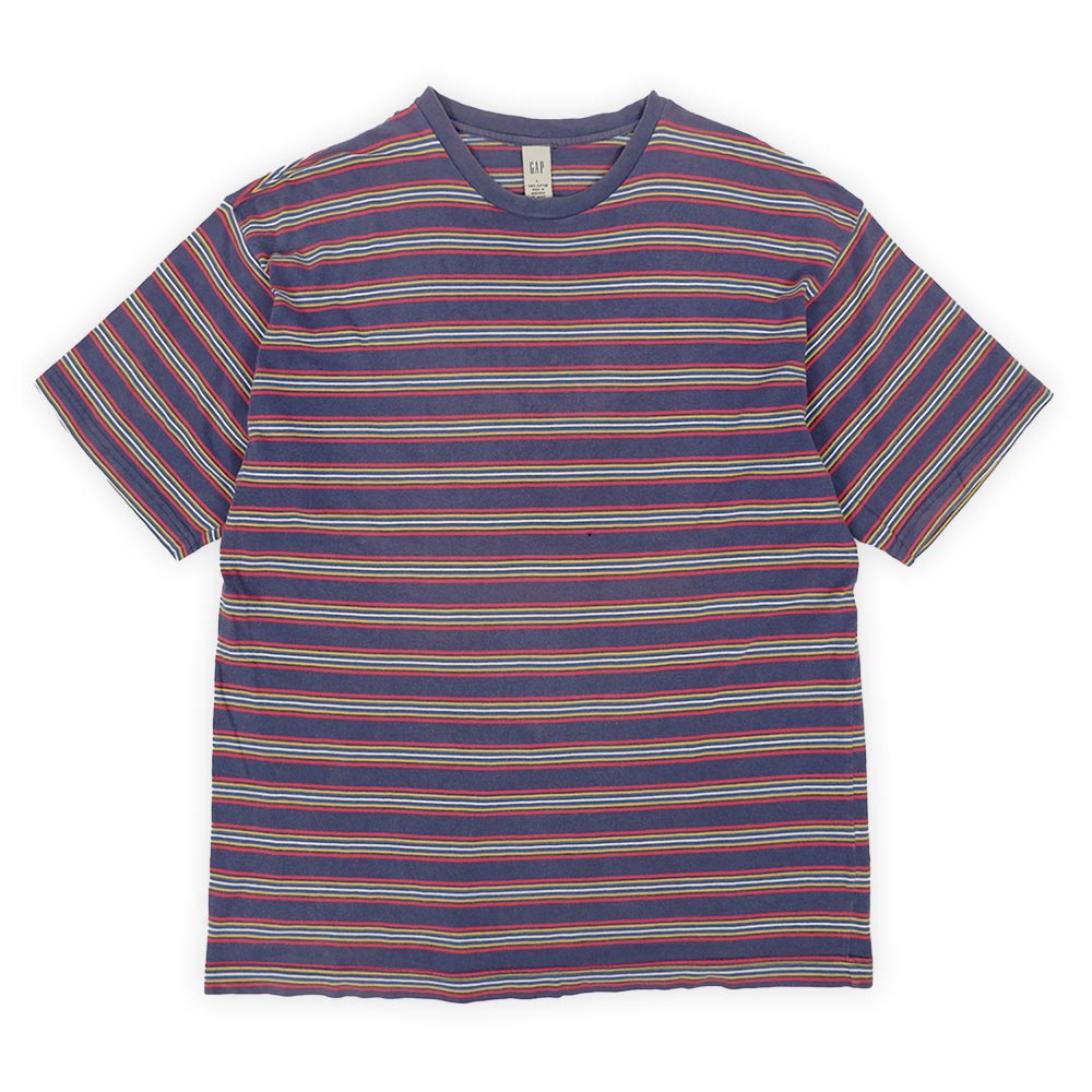 90's OLD GAP マルチボーダー柄 Tシャツ “NAVY”