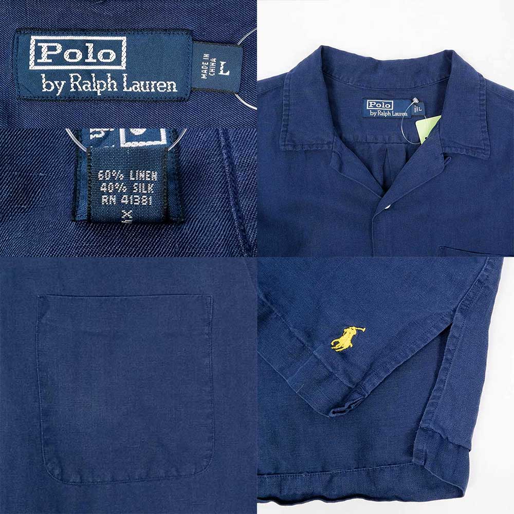 90's Polo Ralph Lauren S/S オープンカラーシャツ “LINEN × SILK”mtp03162302405875