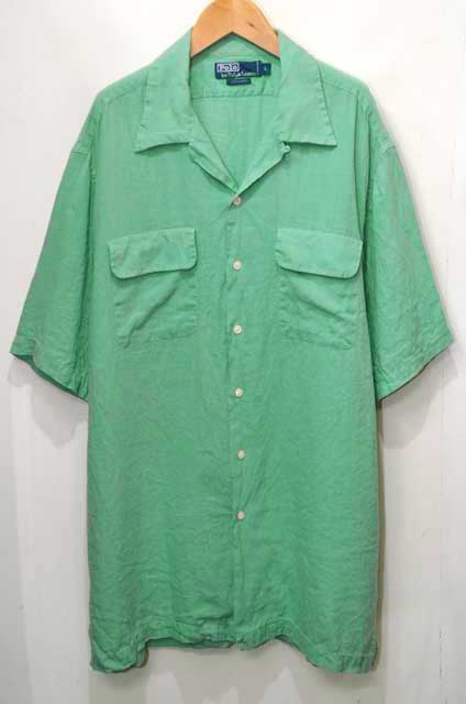 90's POLO Ralph Lauren S/S オープンカラーシャツ “LINEN”