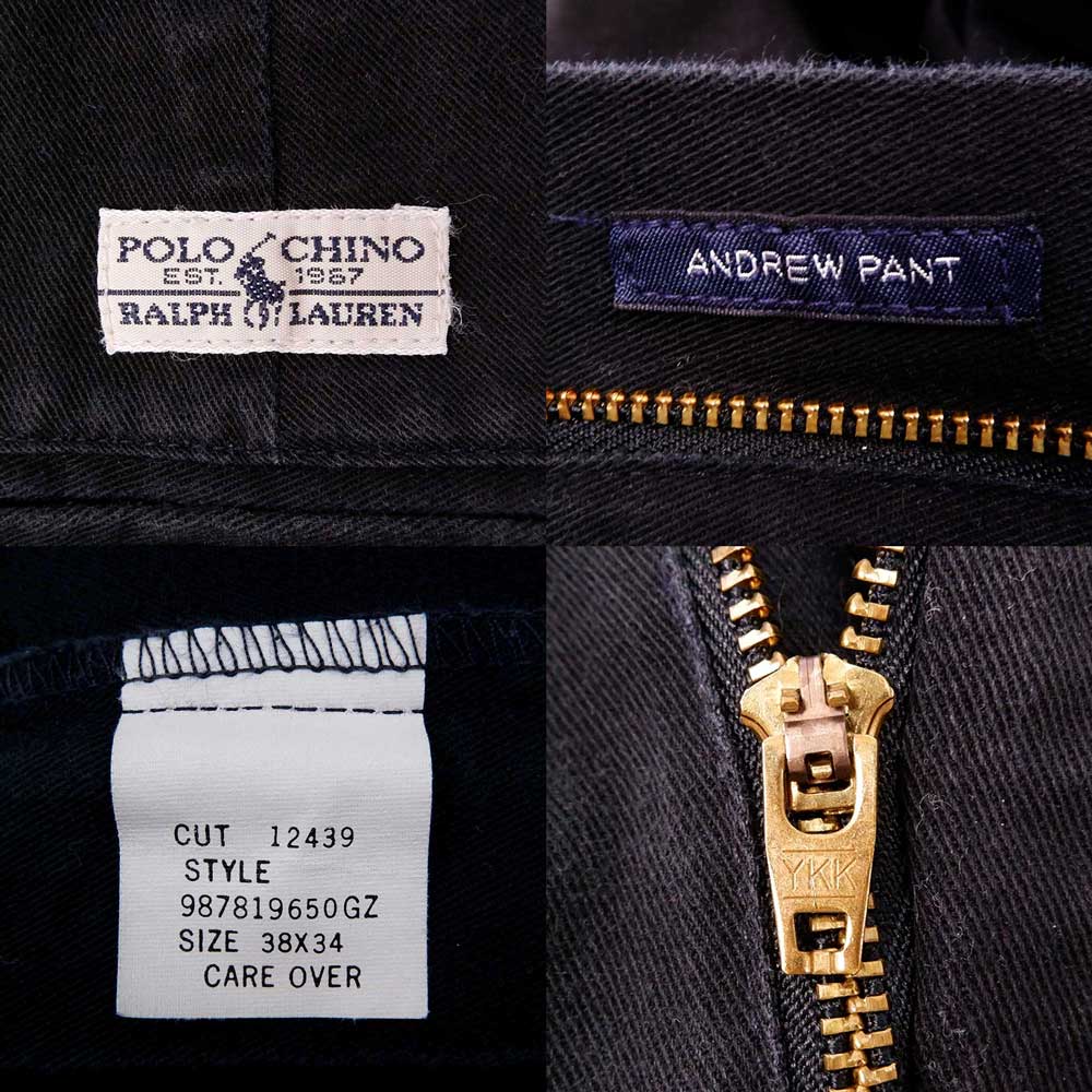 90's Polo Ralph Lauren 2タック チノトラウザー "ANDREW PANT / BLACK