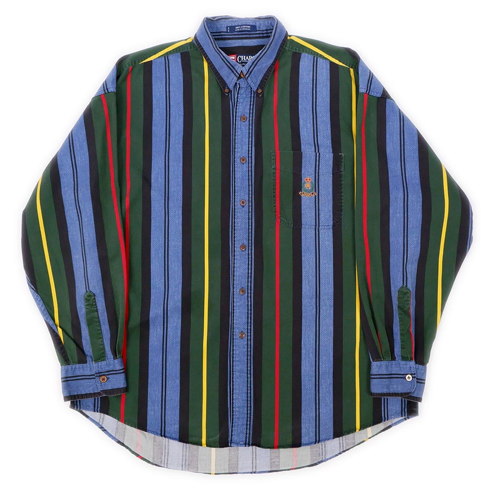 90's CHAPS RALPH LAUREN マルチストライプ柄 ボタンダウンシャツ