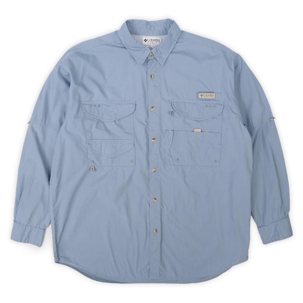 美品 Colombia コロンビア フィッシングシャツ PFG ブルー 古着 L - ウェア