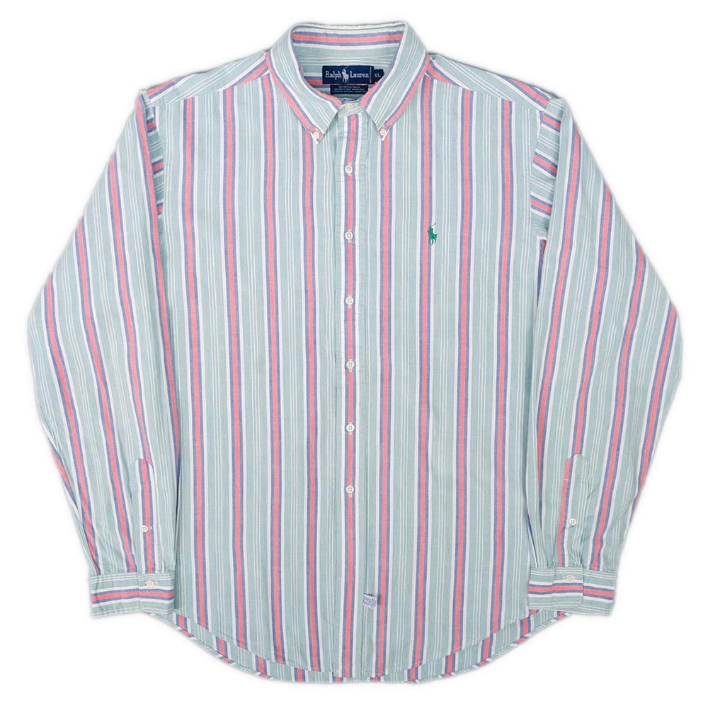 90's Polo Ralph Lauren マルチストライプ柄 ボタンダウンシャツ