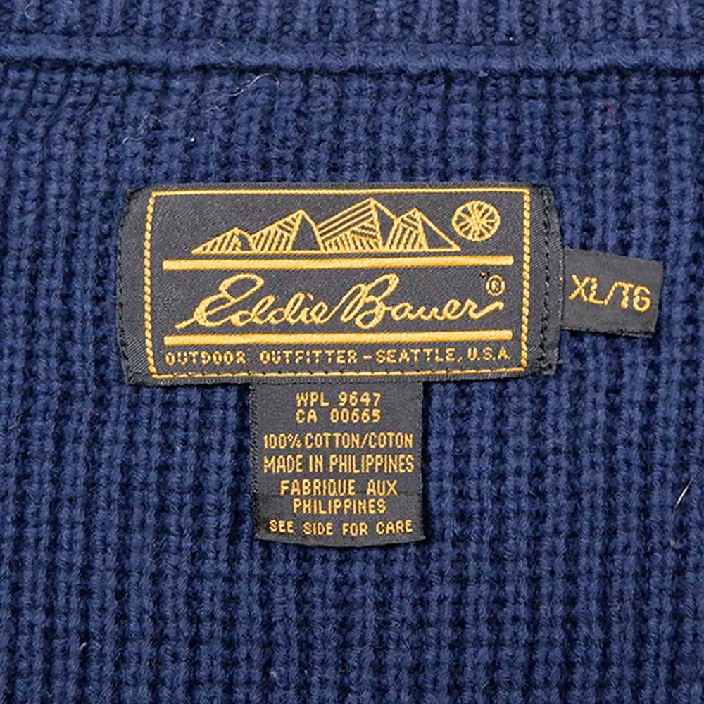 90年代 エディーバウアー Eddie Bauer 総柄 コットンニットセーター メンズXL ヴィンテージ /eaa362350