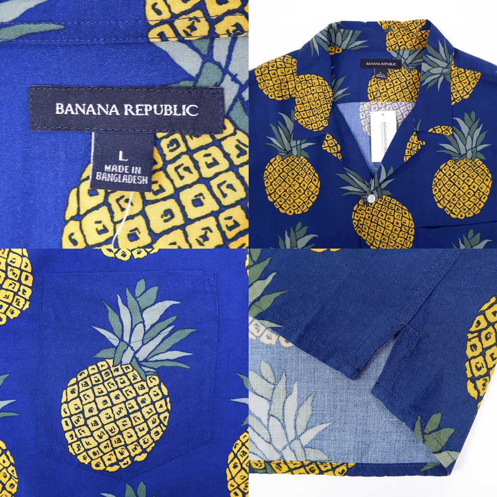 00's Banana Republic オープンカラーレーヨンシャツ 