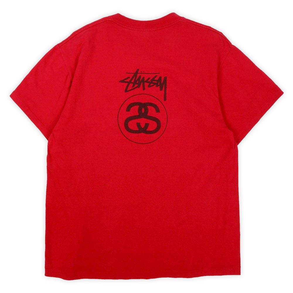80's OLD STUSSY シャネルロゴ Tシャツ “MADE IN USA / RED 